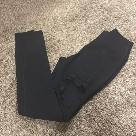 ALO Yoga Black High-Rise Distressed Leggings - Picture 2 of 6